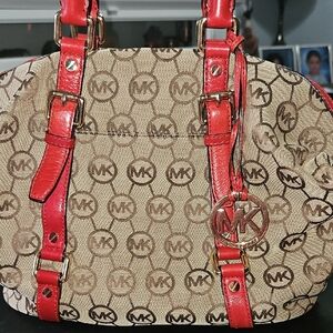 Michael Kors Red and Brown Women's Bag